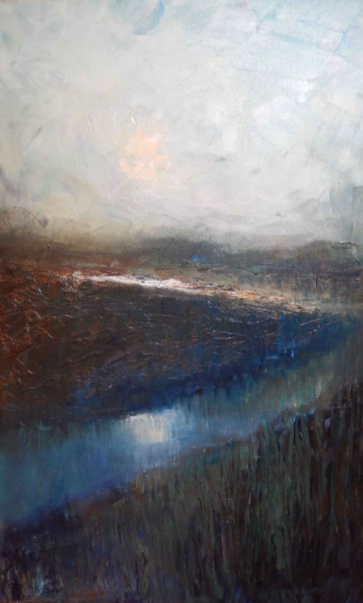 Hazy Sunshine. Oil on Canvas. Oil Landscape. Waveney Valley Artist. Geldeston.