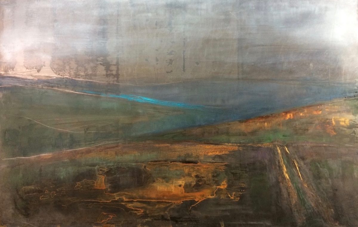 Moors Landscape. Oil and Patina on Steel. 40/50cm. 2018
