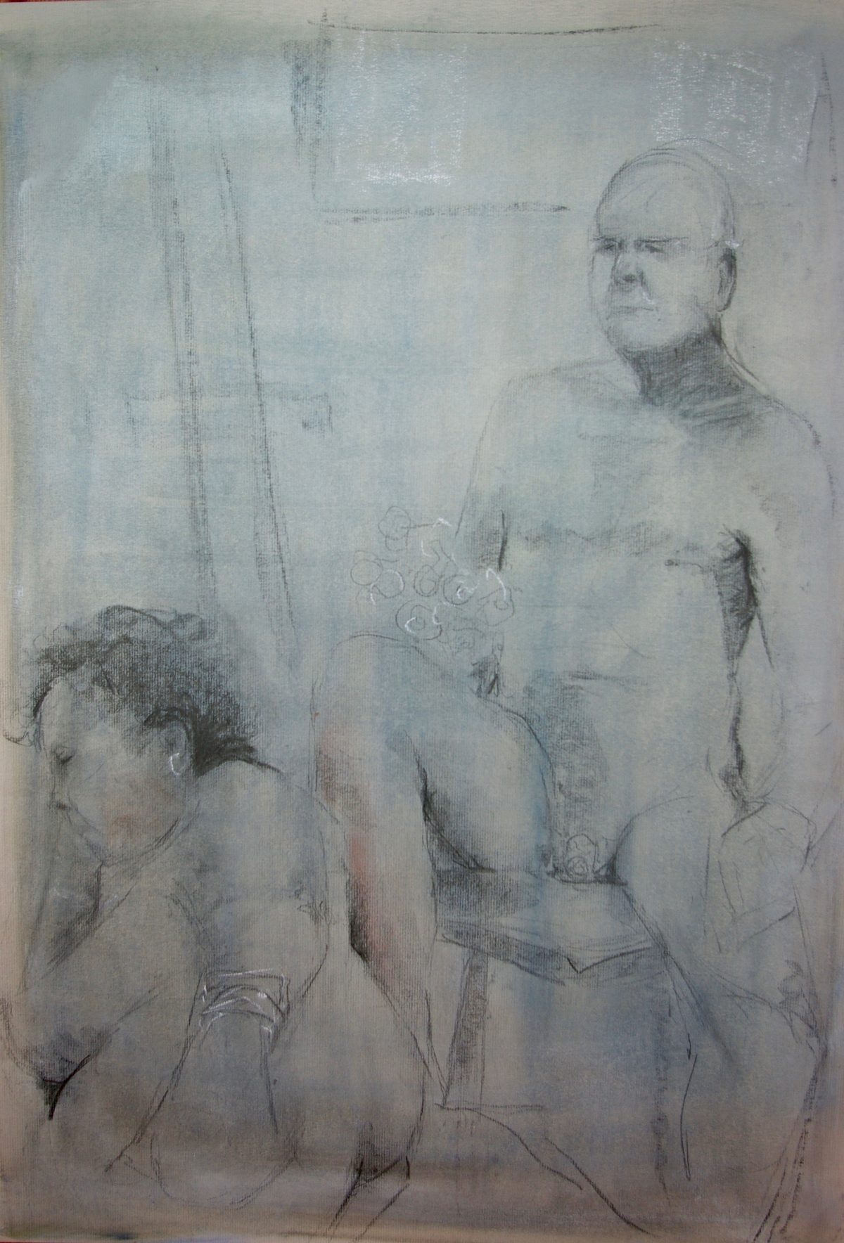 Narrative Nudes. Charcoal on Oil Ground. Life Drawings