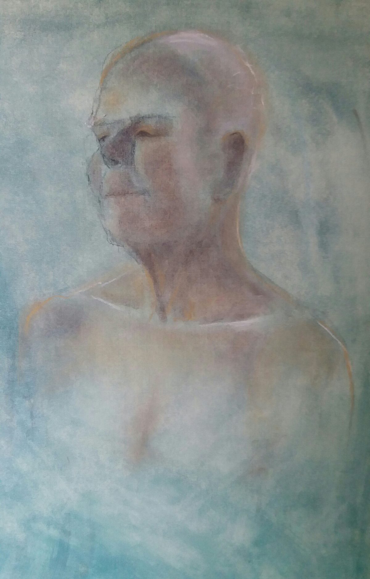 John. Coloured Charcoal on Oil Ground.Life Drawing, Norwich.