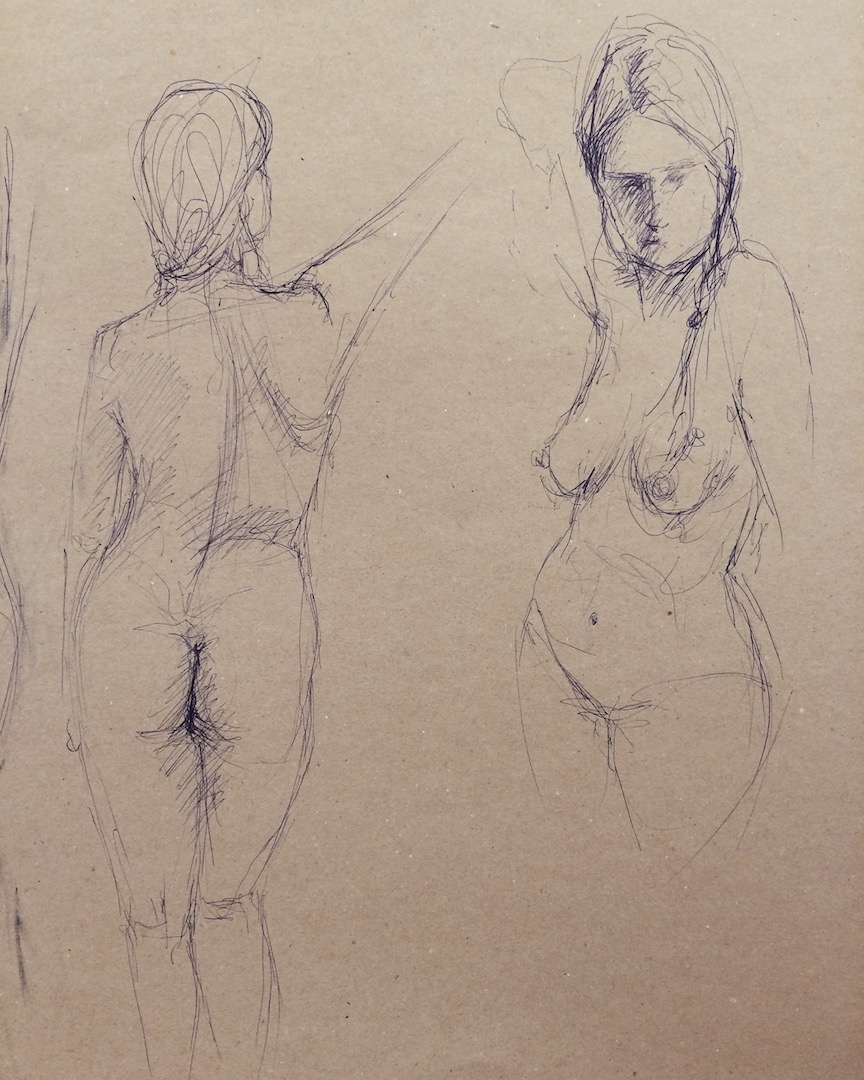 Pen Drawing. 40/50cm. 2018. Life drawing Norwich artist commission portrait
