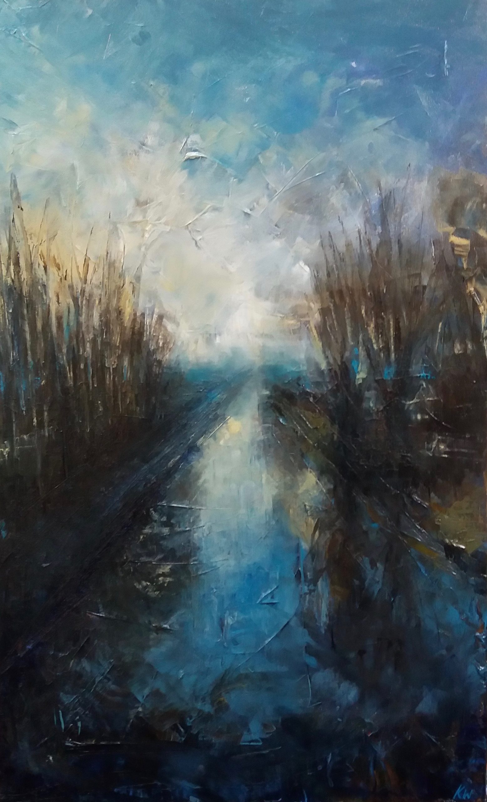 River Waveney. Oil on Canvas. 50/80cm. Oil Landscape. Geldeston. Waveney Valley. Beccles.